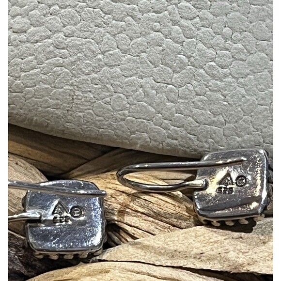 Silpada Sterling 925 Button Frame Mother of Pearl EARRINGS Necklace SET Italy - Picture 6 of 10